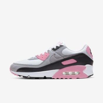 Nike Air Max 90 - Férfi Utcai Cipő - Fehér/Rózsaszín/Fekete/Szürke